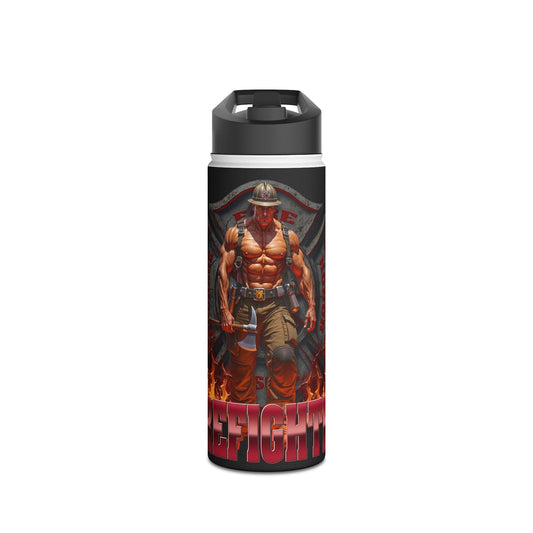 The Firefighter - Stainless Steel Water Bottle, Standard Lid