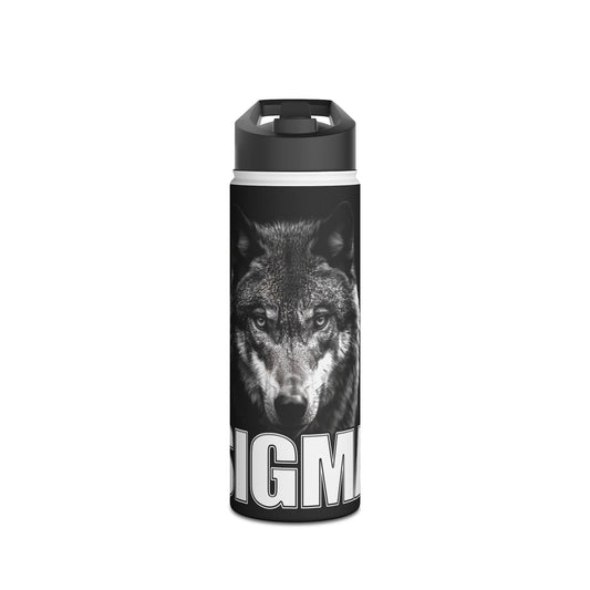 Water Bottle - SIGMA Lone Wolf Among Men Mighty Warrior Trademark