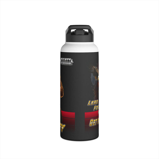 Water Bottle Military Man Lead Follow or Get Out of the Way
