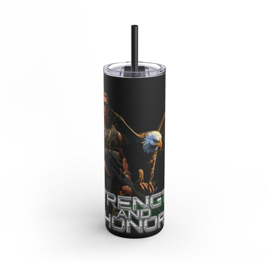Military Strength and Honor: Mighty Warrior Trademark Design, Tumbler, 20oz