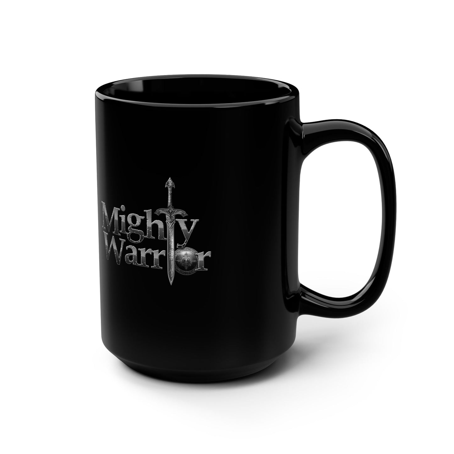Spartan Warrior Colorful Design, Mighty Warrior Trademark, Black Mug, 15oz