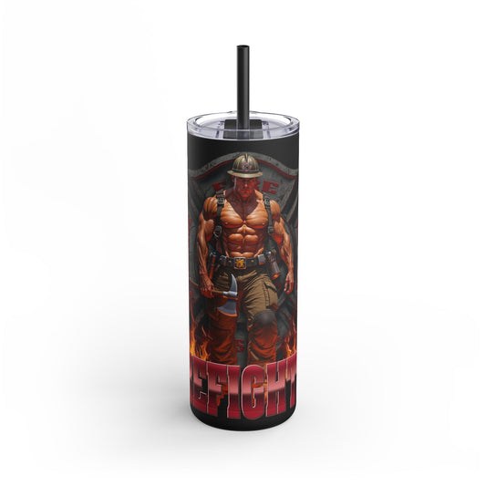 Firefighter Courage Matte Tumbler | 20oz Drinkware for Heroes