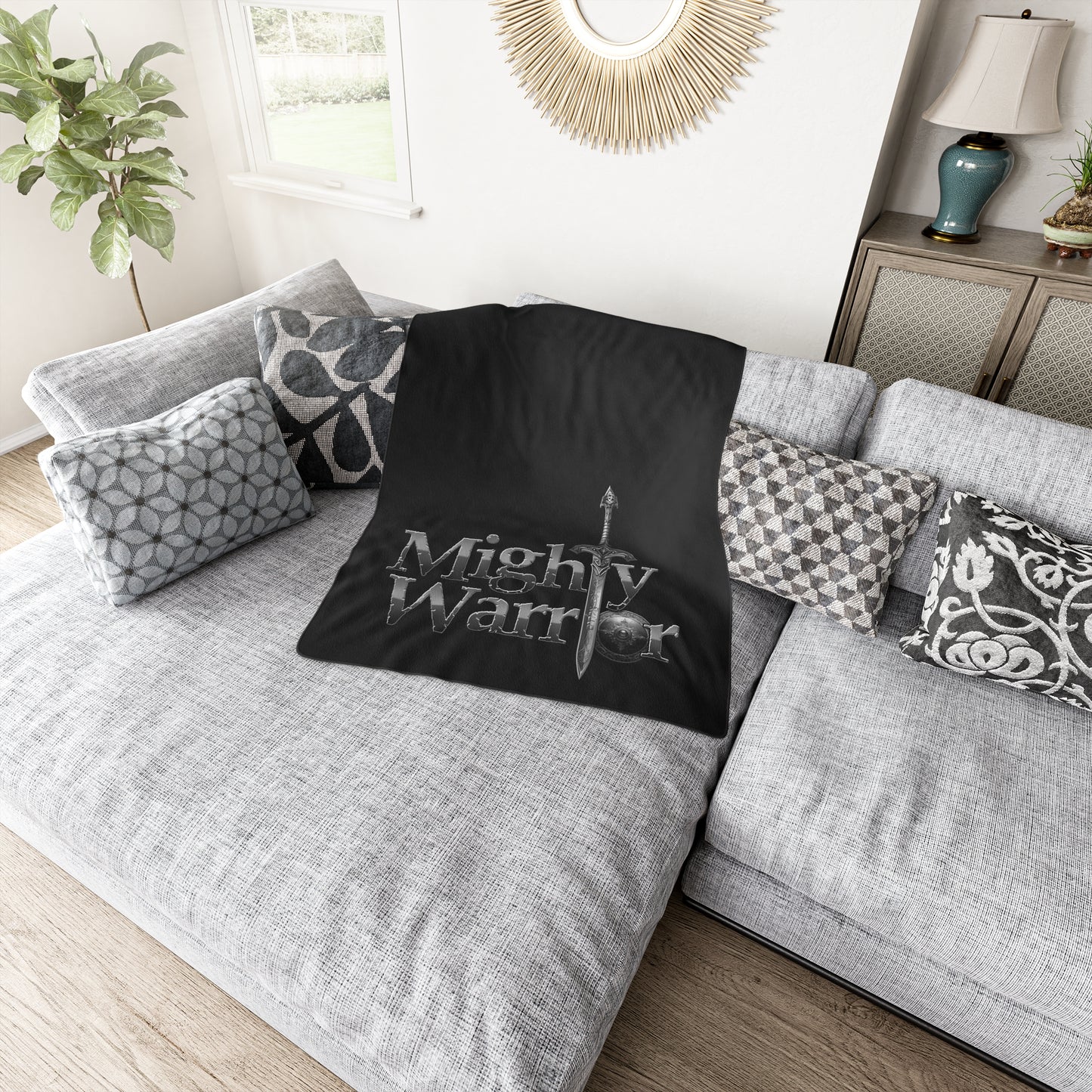 Mighty Warrior Polyester Blanket | Cozy Throw for Gamers, Perfect for Gifts, Home Decor, and Cozy Nights