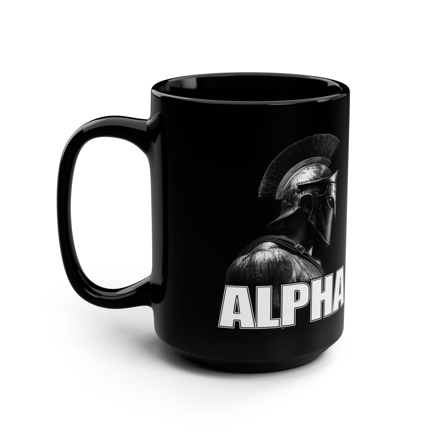 ALPHA, Black Mug, 15oz