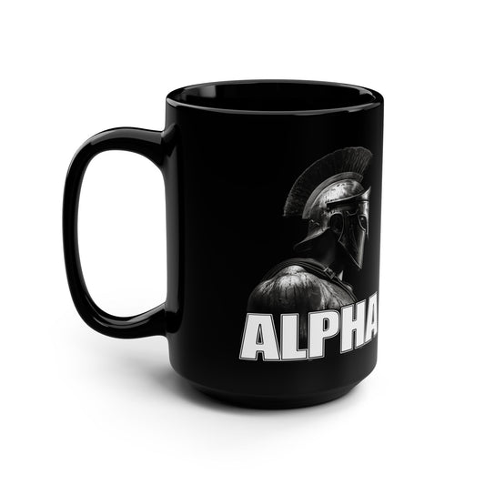 ALPHA, Black Mug, 15oz