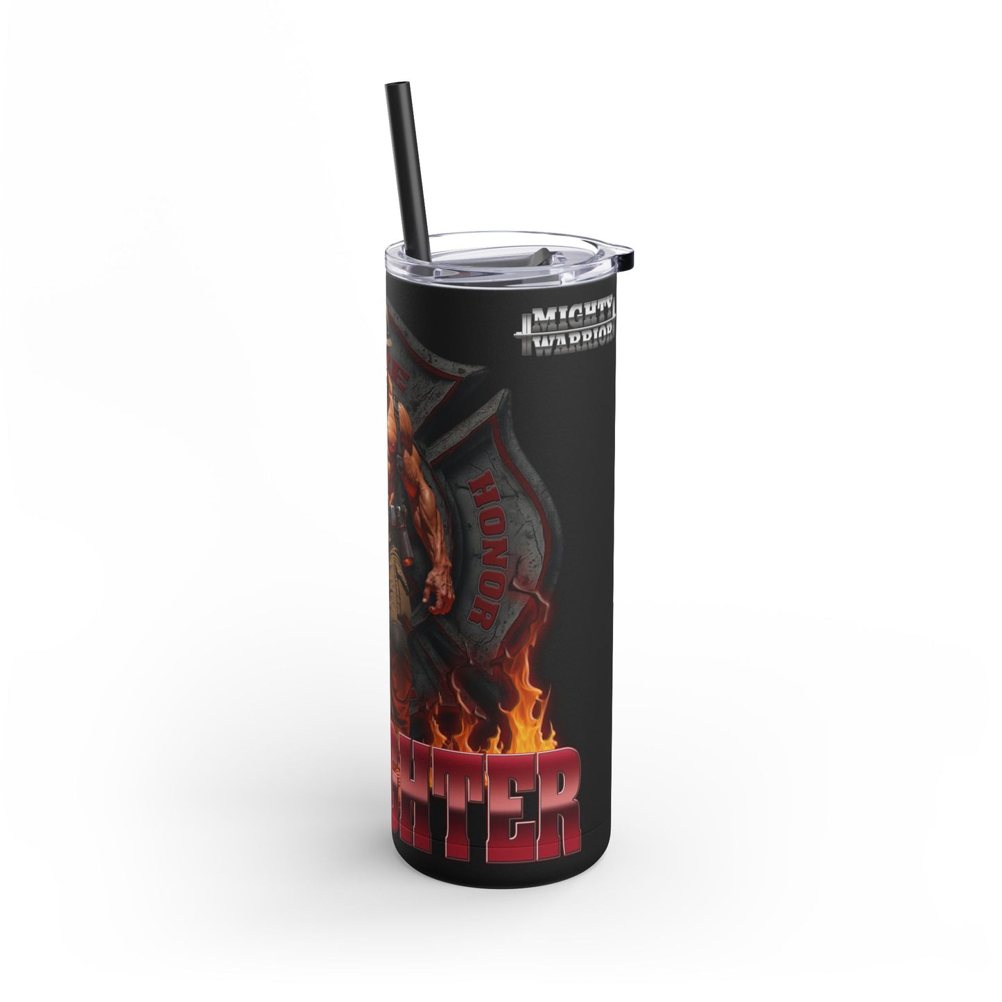 Firefighter Courage Matte Tumbler | 20oz Drinkware for Heroes