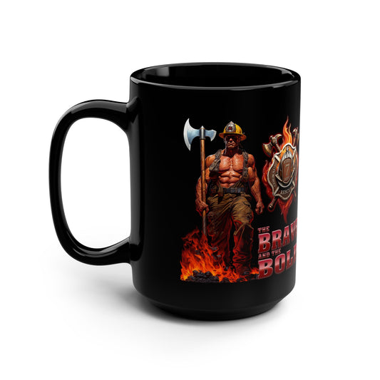 Brave and the Bold, Black Mug, 15oz
