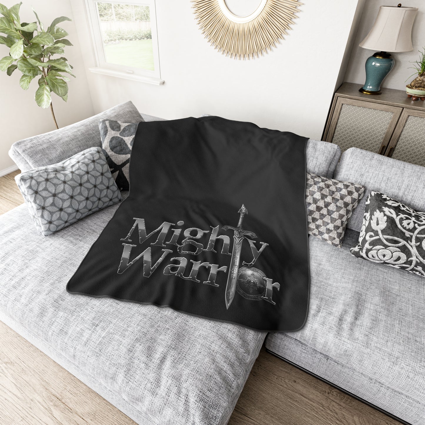 Mighty Warrior Polyester Blanket | Cozy Throw for Gamers, Perfect for Gifts, Home Decor, and Cozy Nights