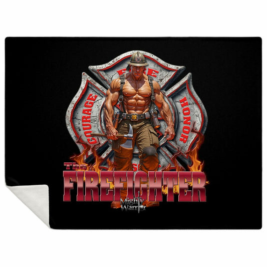 Premium Microfleece Blanket - AOP -The Firefighter