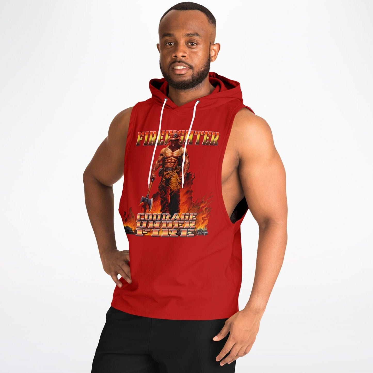 FireFighter Courage under Fire - Athletic Drop Armhole Hoodie - AOP